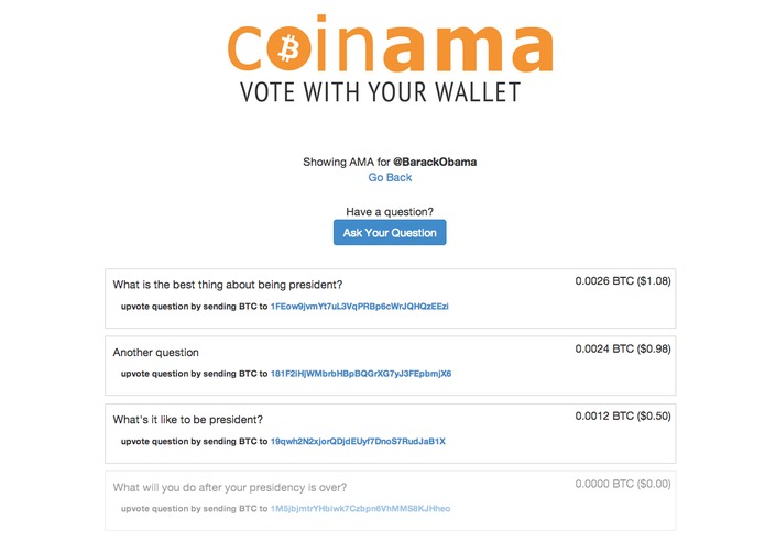 Coinama - vote with your wallet – screenshot 2