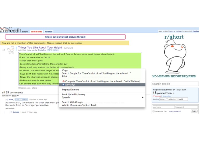 SpritzIt and Spritzipedia – screenshot 2