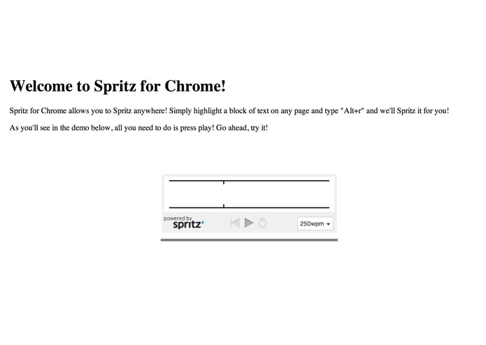 Spritz for Chrome – screenshot 1