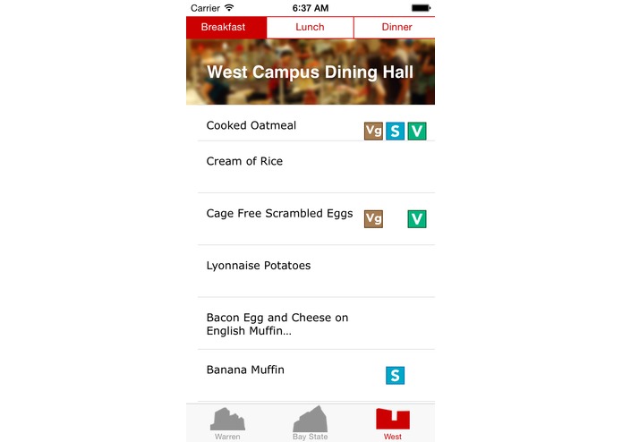 BU Dining Menu – screenshot 1