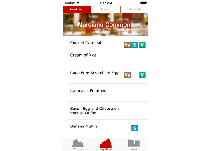 BU Dining Menu – screenshot 2