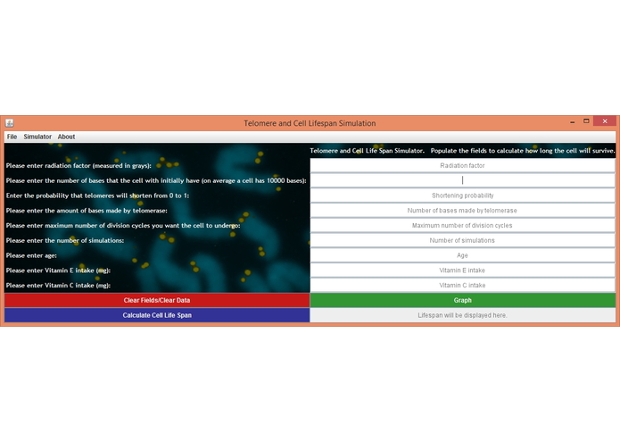 Cell Life Span and Telomere Simulator – screenshot 2