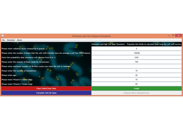Cell Life Span and Telomere Simulator – screenshot 3
