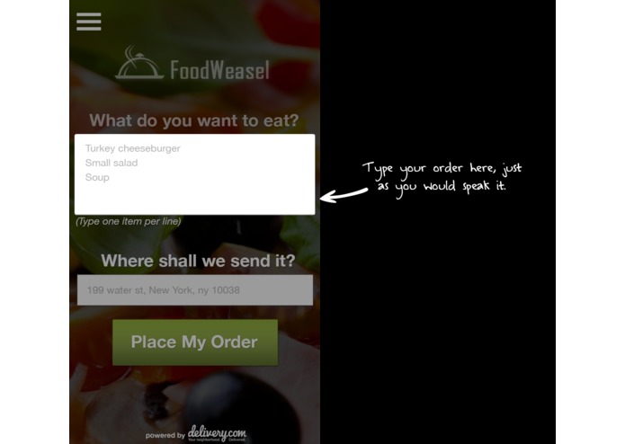 FoodWeasel (this will be changed) – screenshot 1