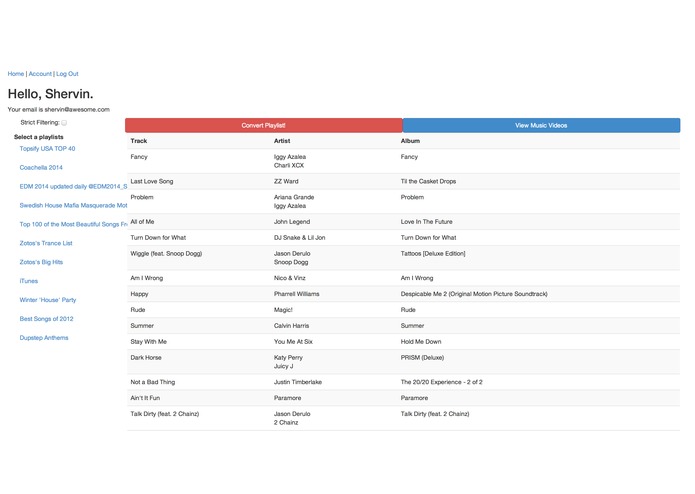SpotiTube – screenshot 1