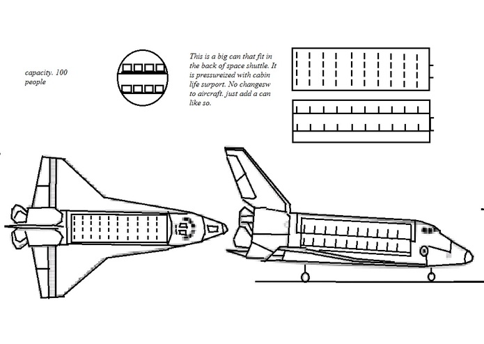 Spaceshuttle with people in cargo bay – screenshot 1