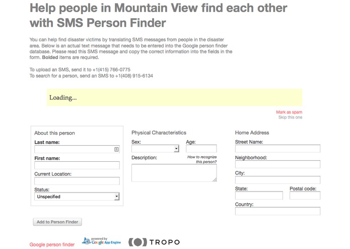 smspersonfinder – screenshot 1