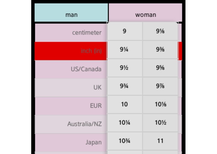 Shoe Size Convertor  – screenshot 5
