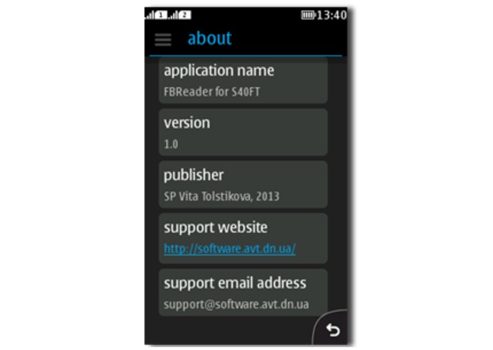 FBReader_for_S40_FT – screenshot 1