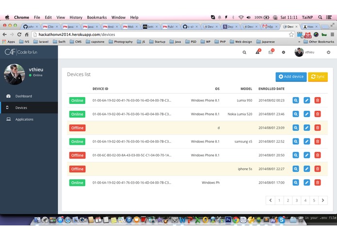 C4F Team - Mobile device management center – screenshot 1