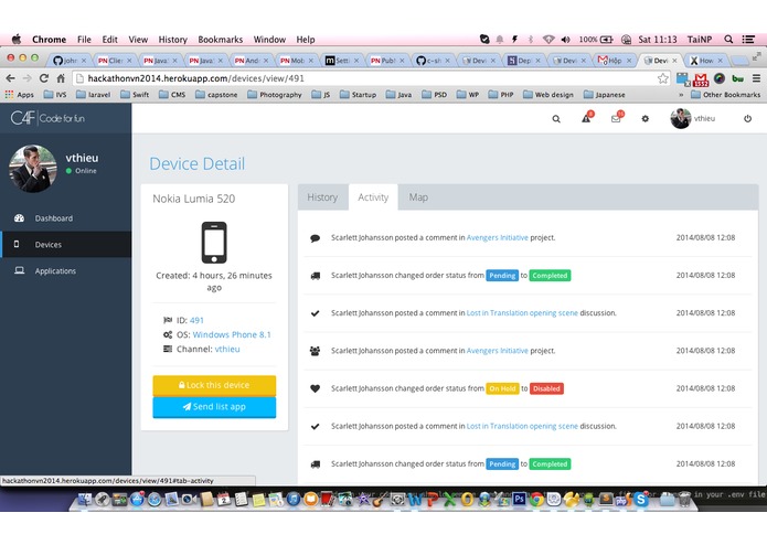 C4F Team - Mobile device management center – screenshot 2