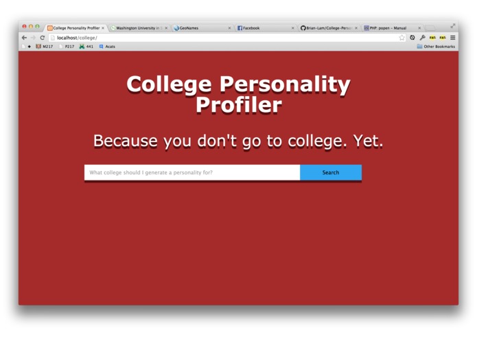 College Personality Profiler – screenshot 1