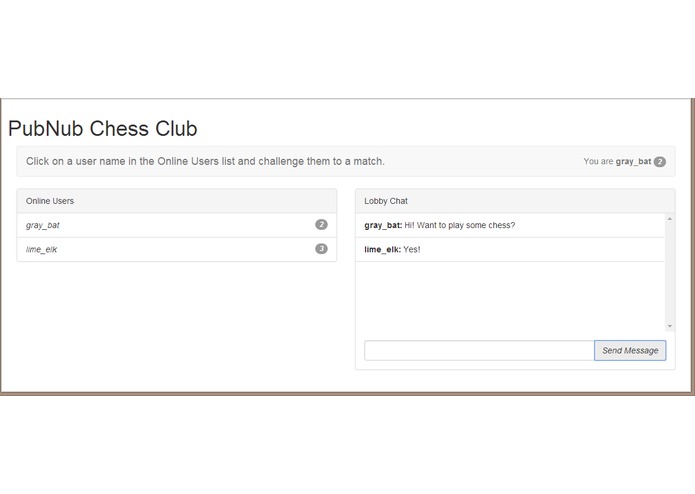 PubNub Chess Club – screenshot 1