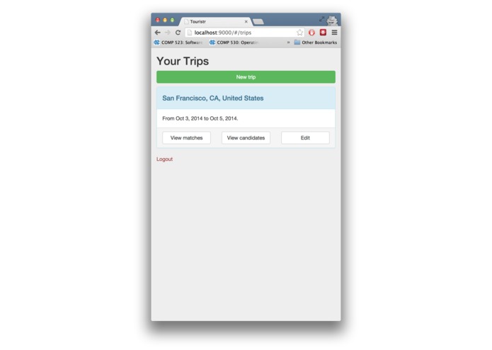 Touristr – screenshot 1
