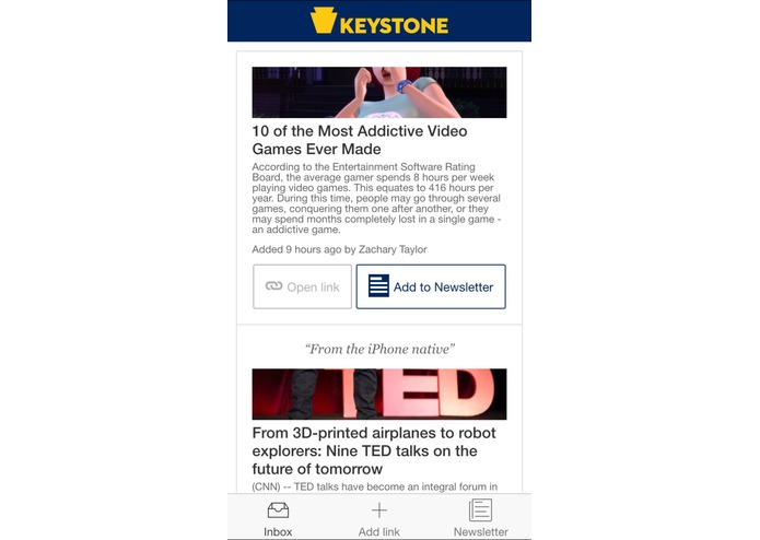 Keystone Newsletters – screenshot 1