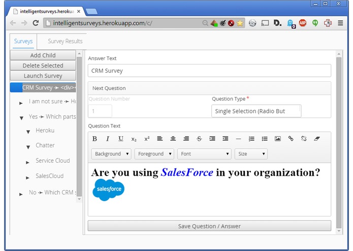 Intelligent Surveys – screenshot 1