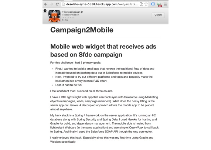 Campaign2Mobile – screenshot 1