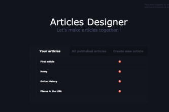 Interactive articles designer