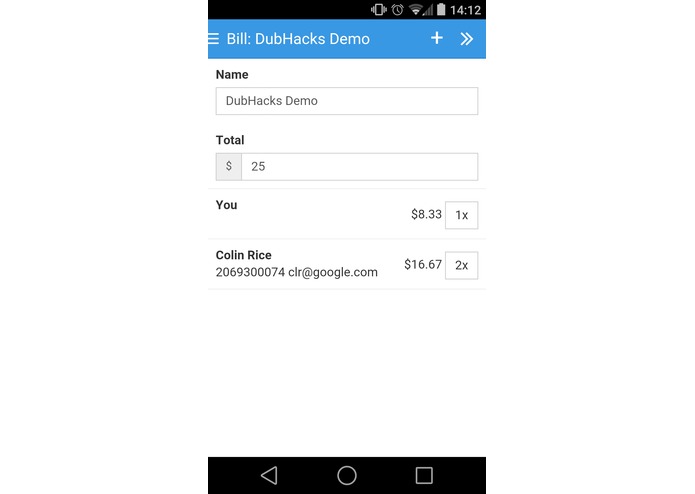 Bill Split – screenshot 1