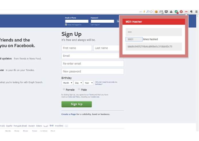 chrome-md5 – screenshot 1