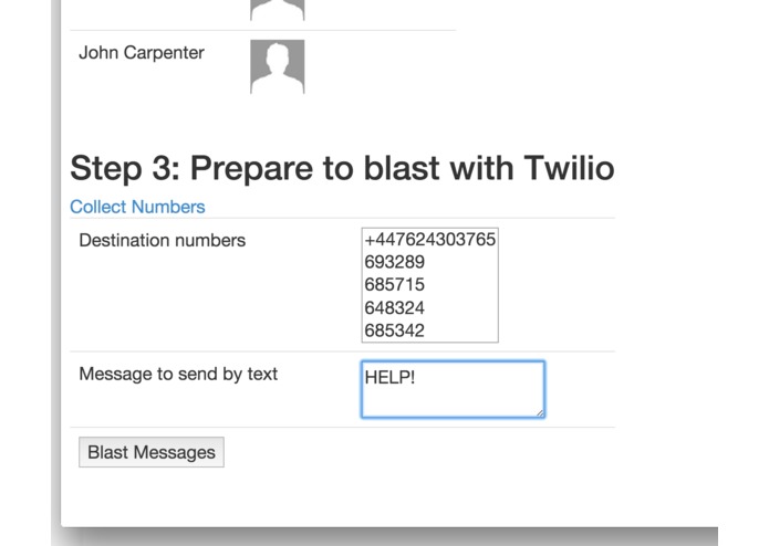 Yammer SMS Blaster – screenshot 2