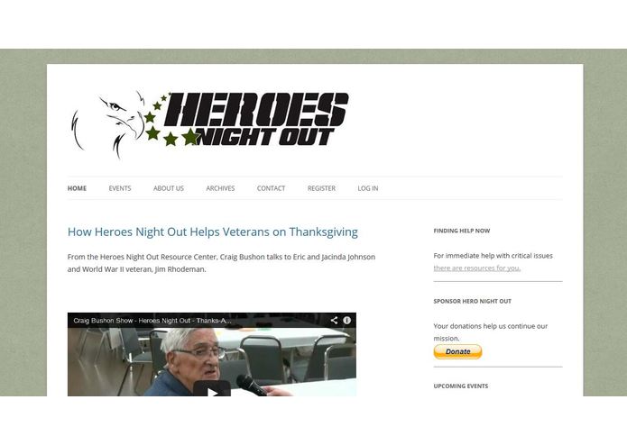 Heroes Night Out - new appealing website for veterans – screenshot 1