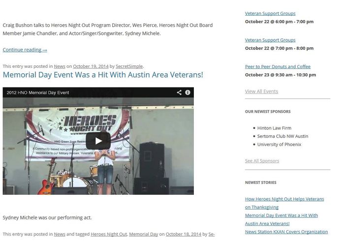 Heroes Night Out - new appealing website for veterans – screenshot 5