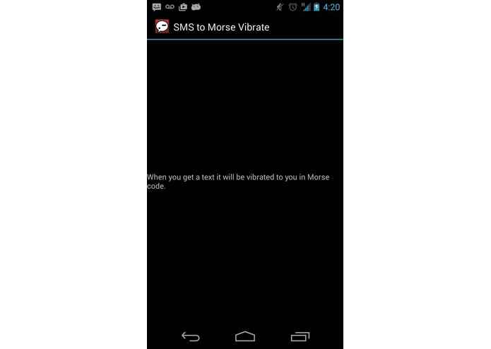SMS to Morse Vibrate – screenshot 1