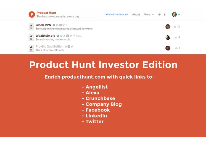 Product Hunt Investor Edition – screenshot 1