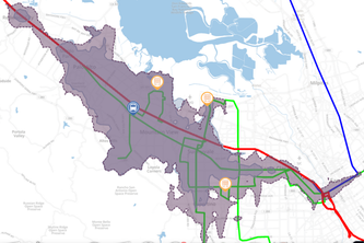 TransitShed Visualization for El Camino Real BRT