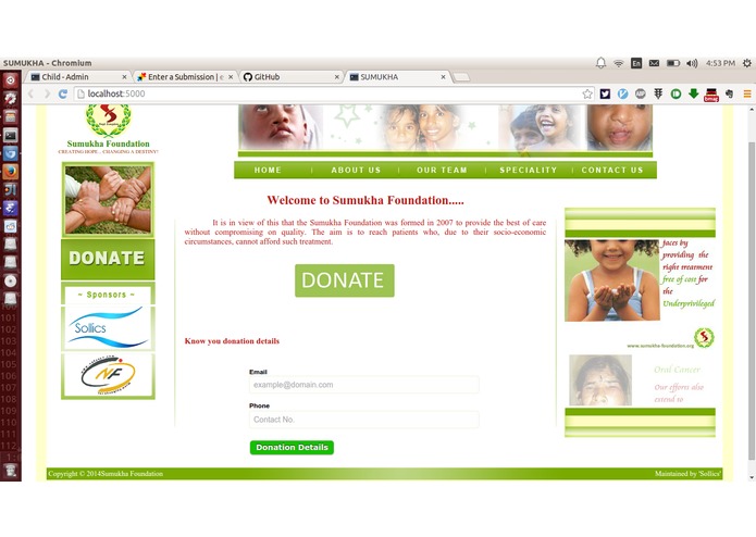 Sumukha Foundation Donation Portal – screenshot 1