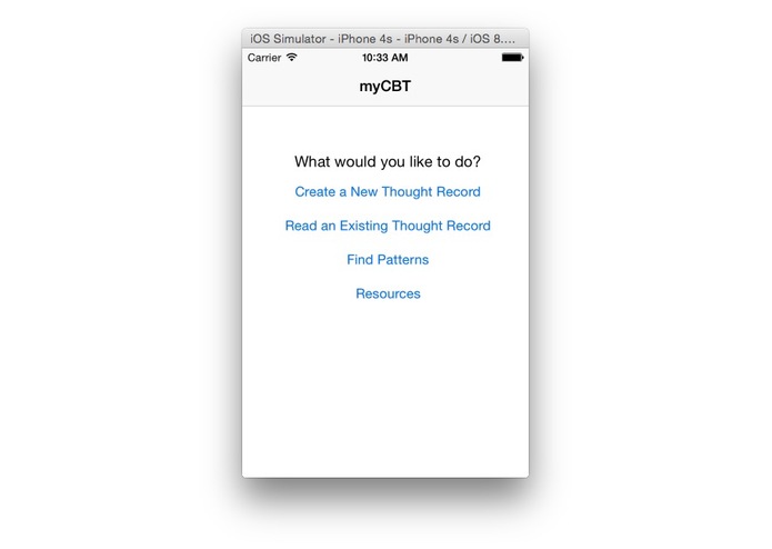myCBT – screenshot 1