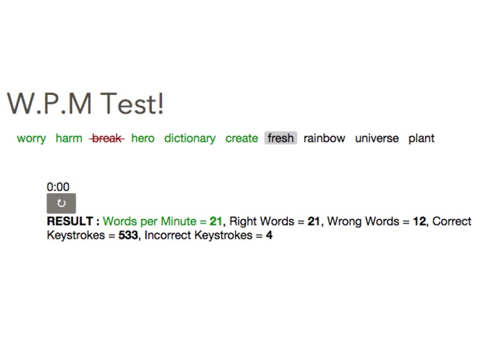 W.P.M. Test (Versal Gadget) – screenshot 4