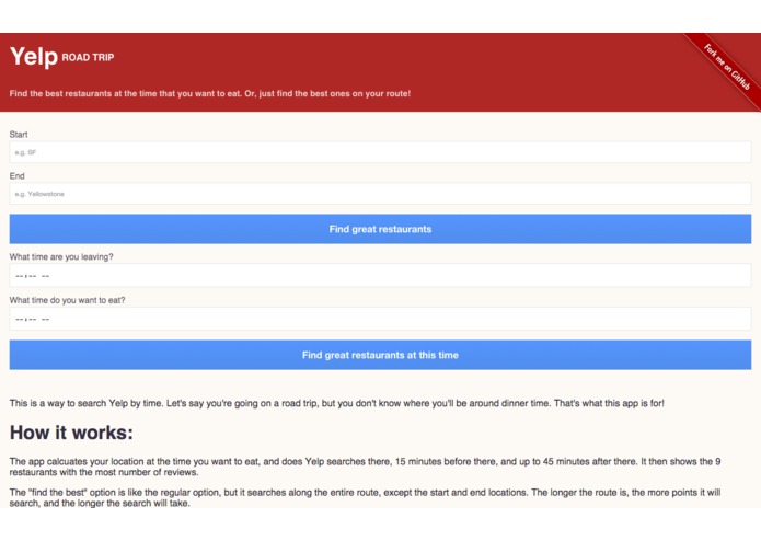 yelp-road-trip-app – screenshot 2