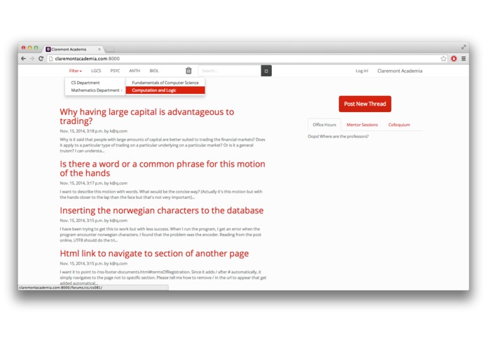 Claremont Academia – screenshot 1