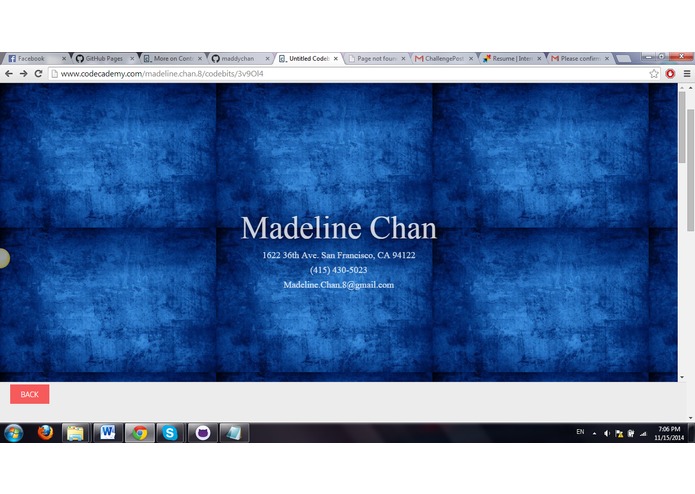 Resume – screenshot 1