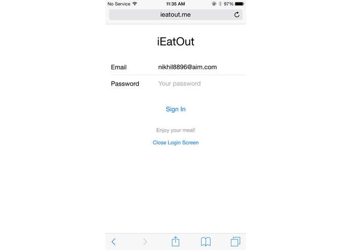 iEatOut – screenshot 1