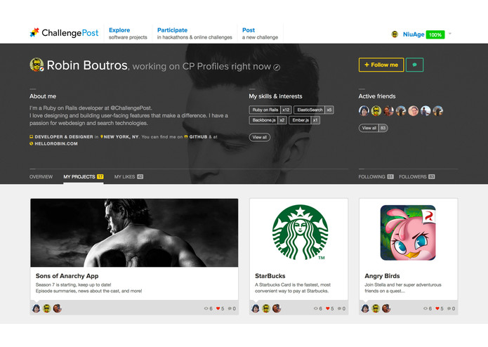 ChallengePost portfolio designs – screenshot 3
