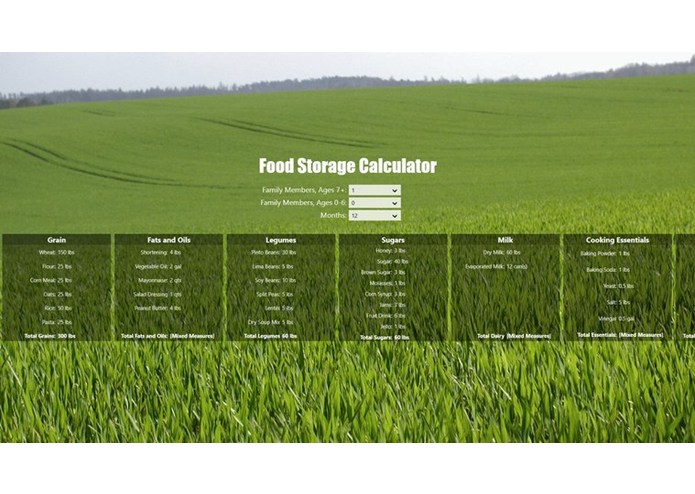 Food Storage Calculator – screenshot 1
