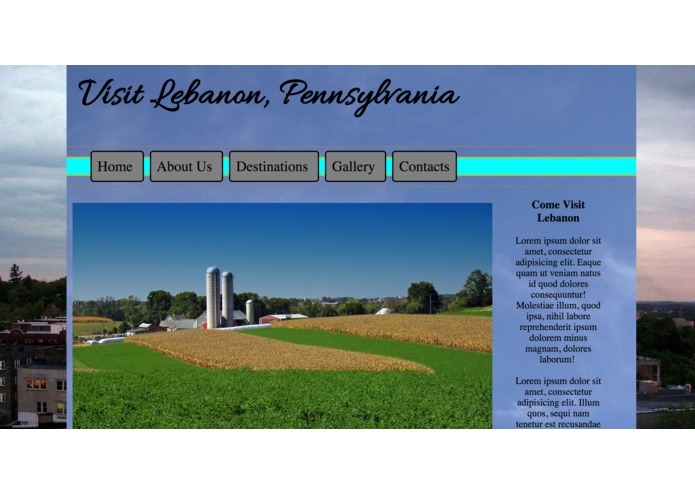 Lebanon, Pennsylvania - mock Tourism Site. – screenshot 1