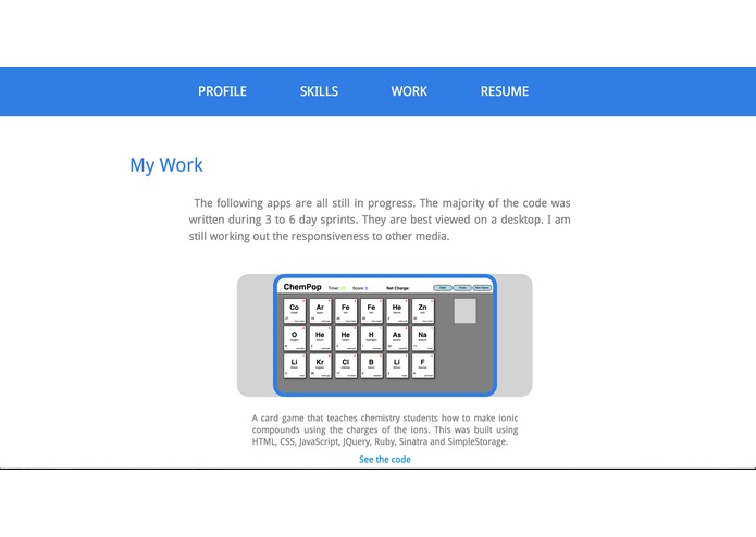 Portfolio Site – screenshot 3