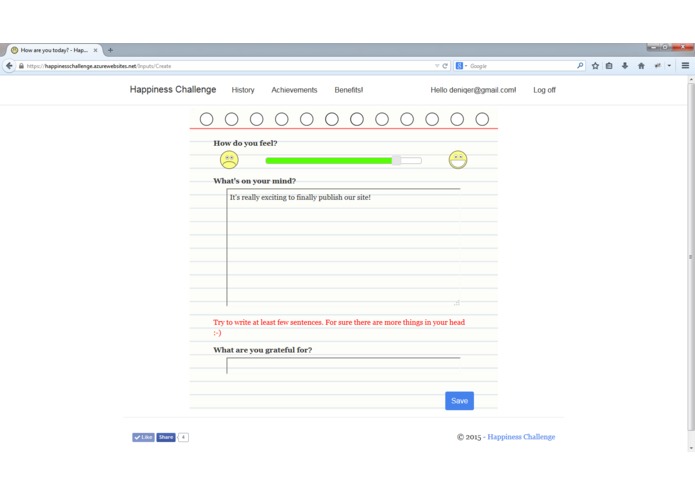Happiness Challenge – screenshot 2