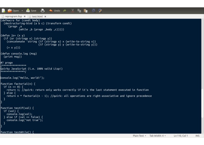 Reprogramming Lisp – screenshot 1