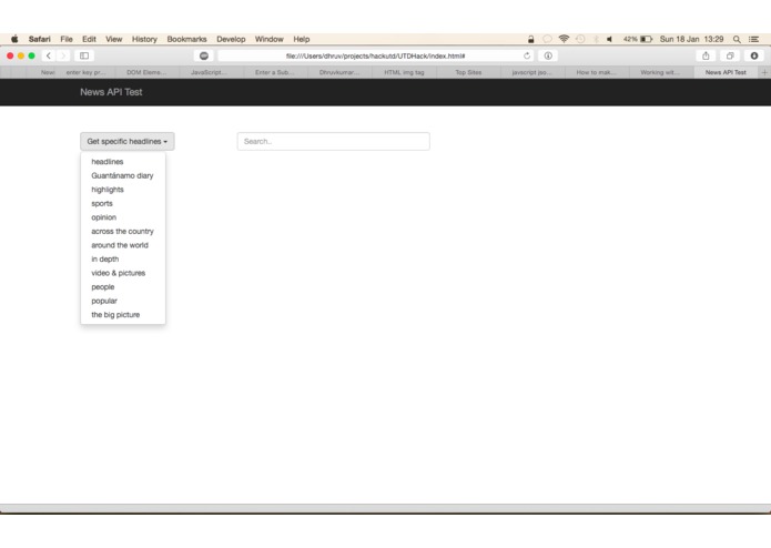 News Search RESTful API – screenshot 1