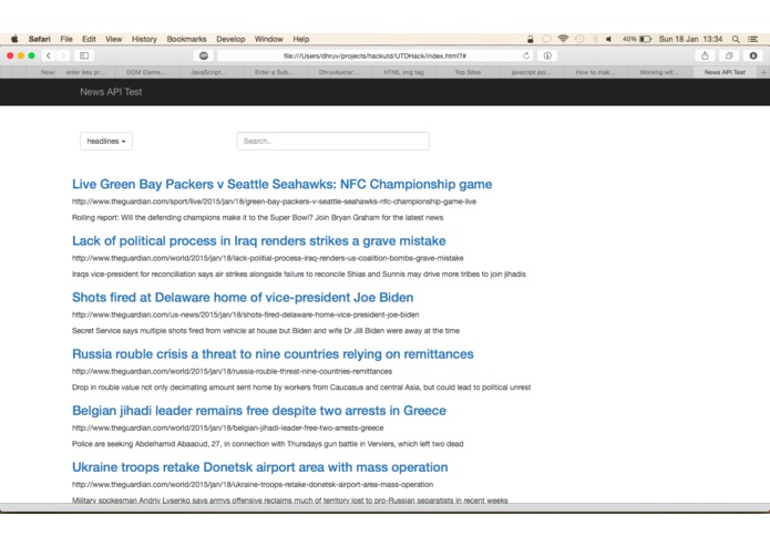 News Search RESTful API – screenshot 2