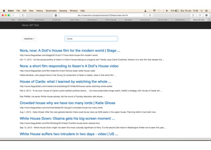 News Search RESTful API – screenshot 3