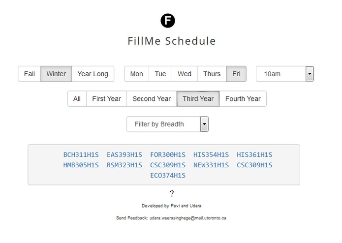 Fill me UofT – screenshot 1