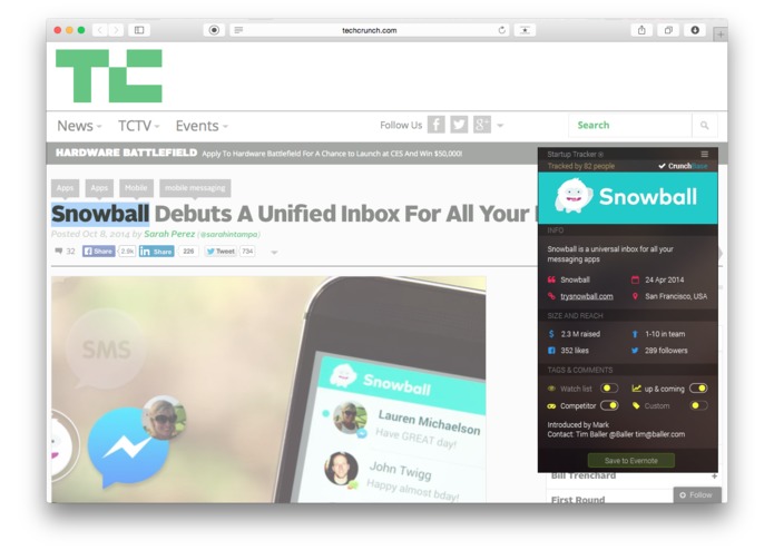 Startup Tracker – screenshot 1