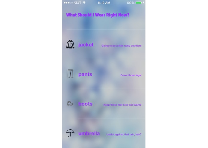 WeatherWear – screenshot 1