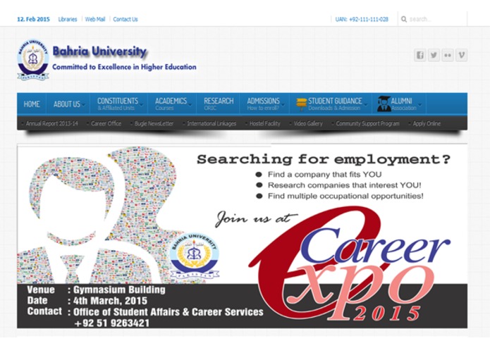 Bahria University Official Portal – screenshot 1